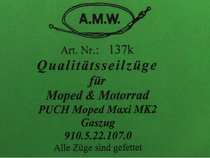 Bowdenzug Puch Maxi MK2 Gaszug ohne Rohrbogen A.M.W.  product